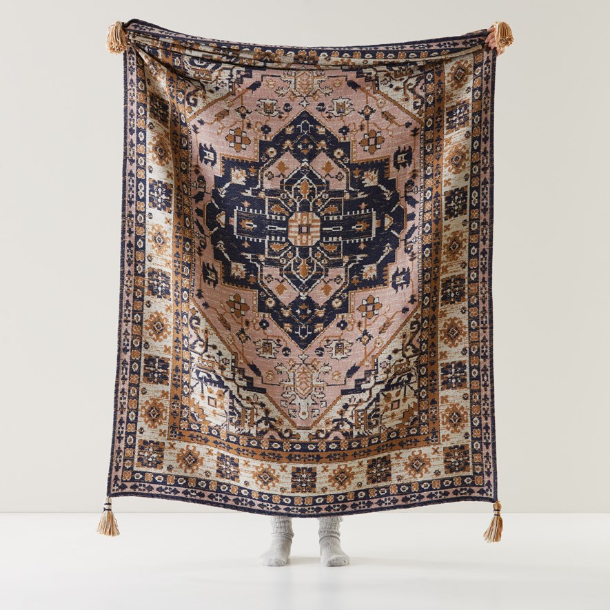 Pink and navy hot sale throw