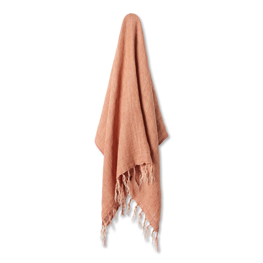 Malmo Earth Linen Throw Adairs