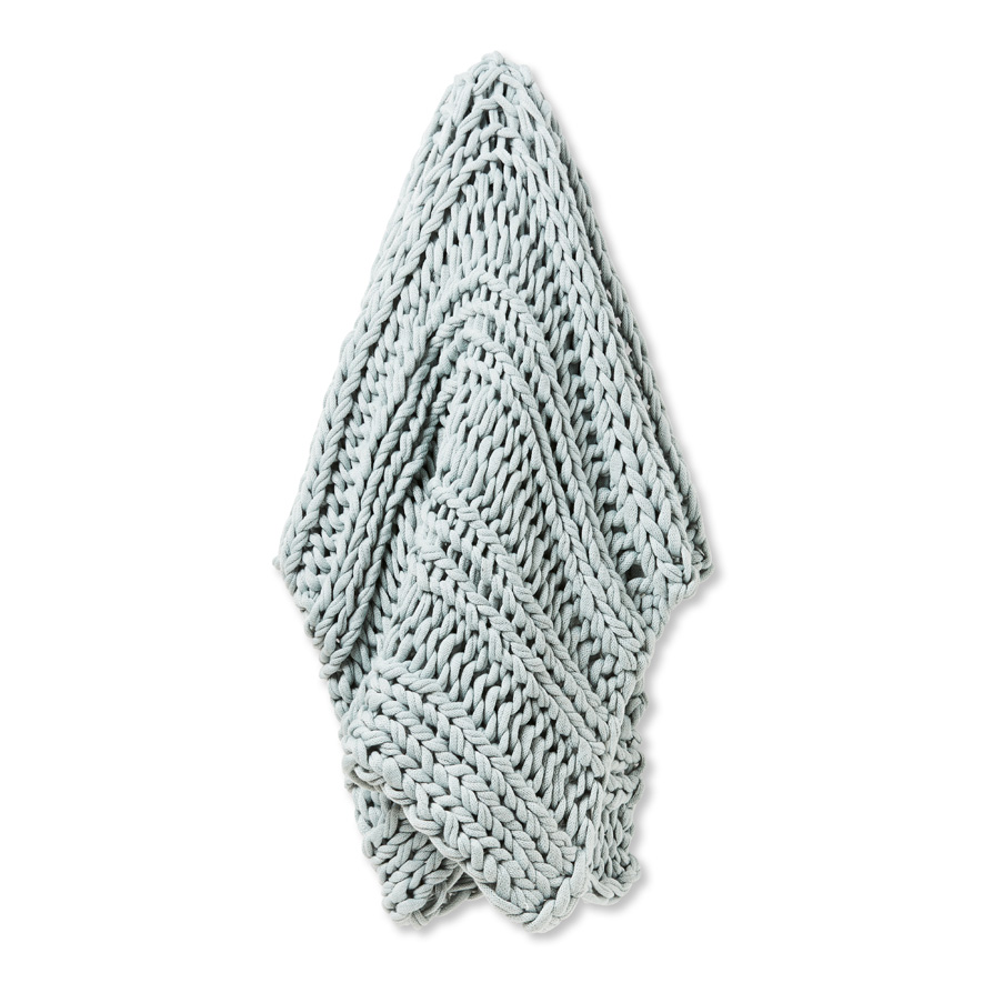 Newport Mint Chunky Knit Throw Adairs