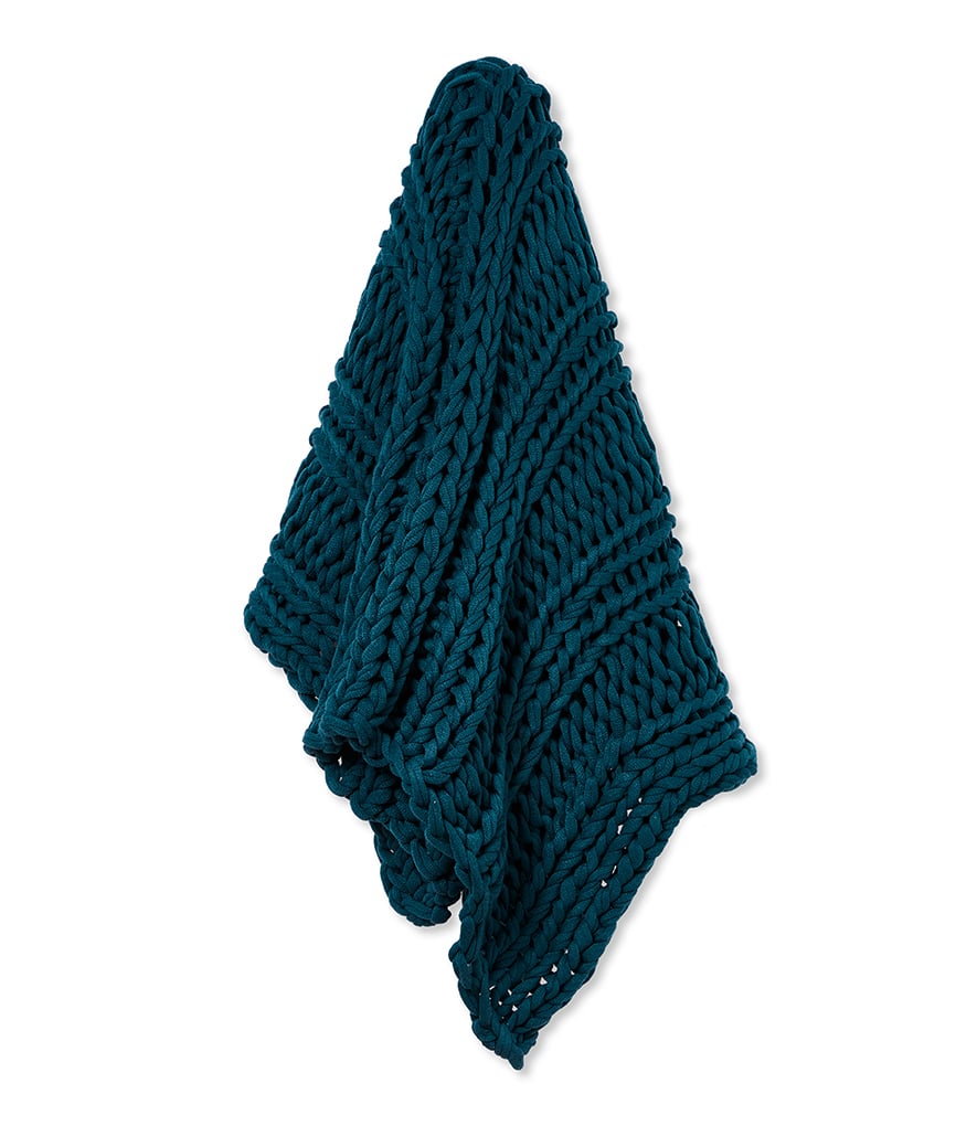 Newport Teal Chunky Knit Throw Adairs