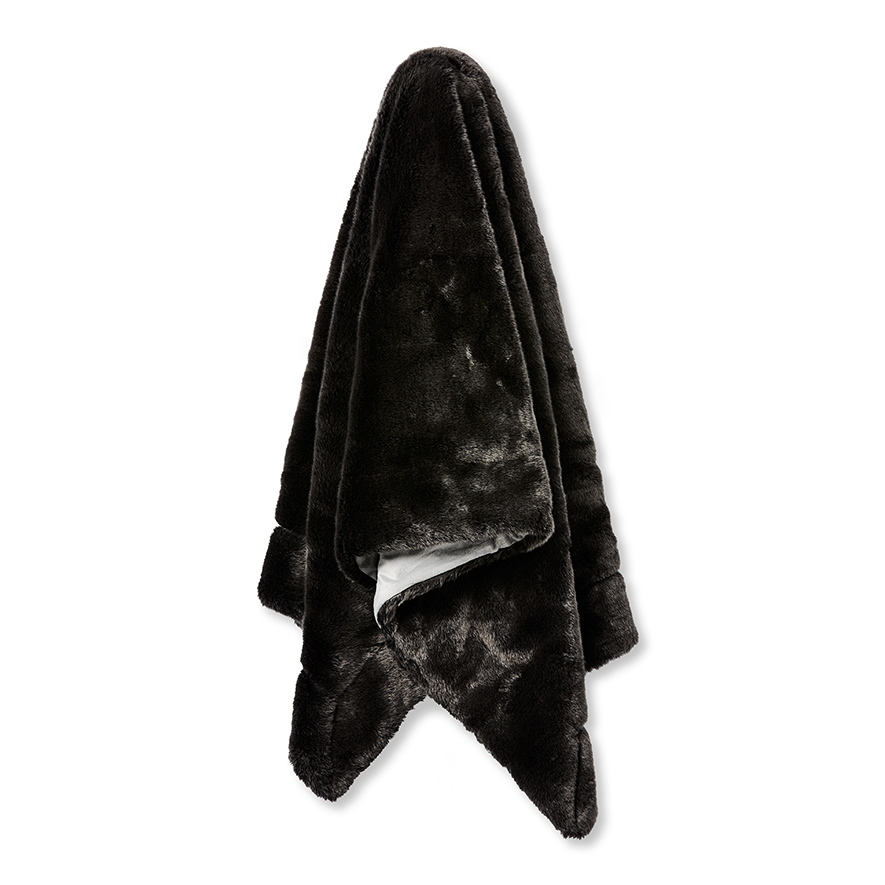 Montana Charcoal Fur Throw Adairs