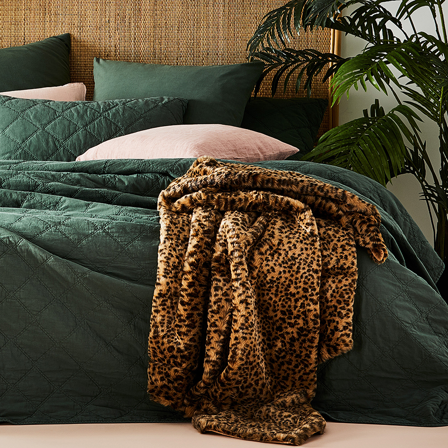 Montana Leopard Fur Throw Adairs