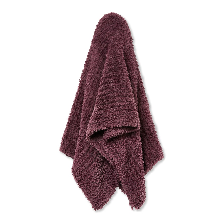 Munich Deep Mauve Feather Yarn Throw Adairs