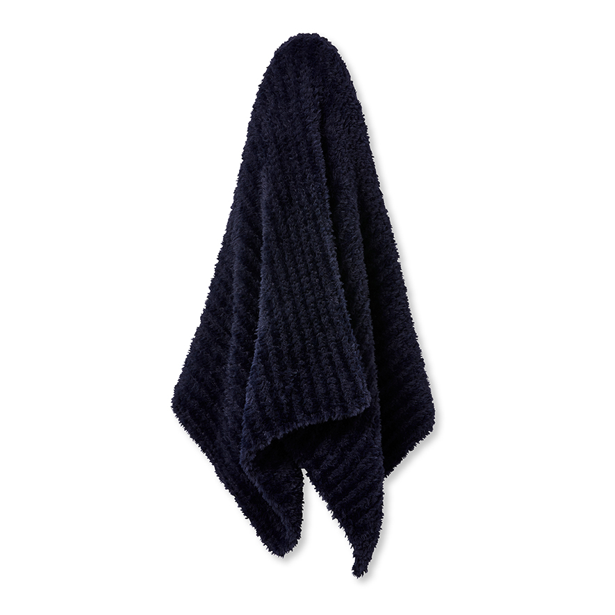 Munich Navy Feather Yarn Throw Adairs