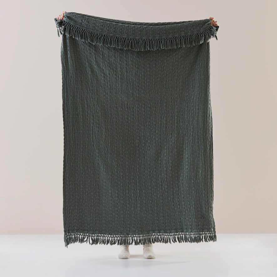 Byron Smokey Green Throw Adairs