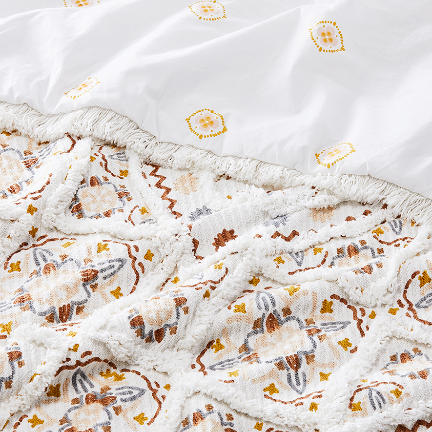 Moroccan Natural Tufted Blanket Adairs