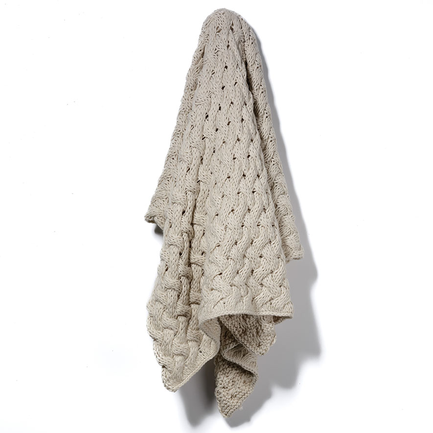 Metta Knit Natural Throw Adairs