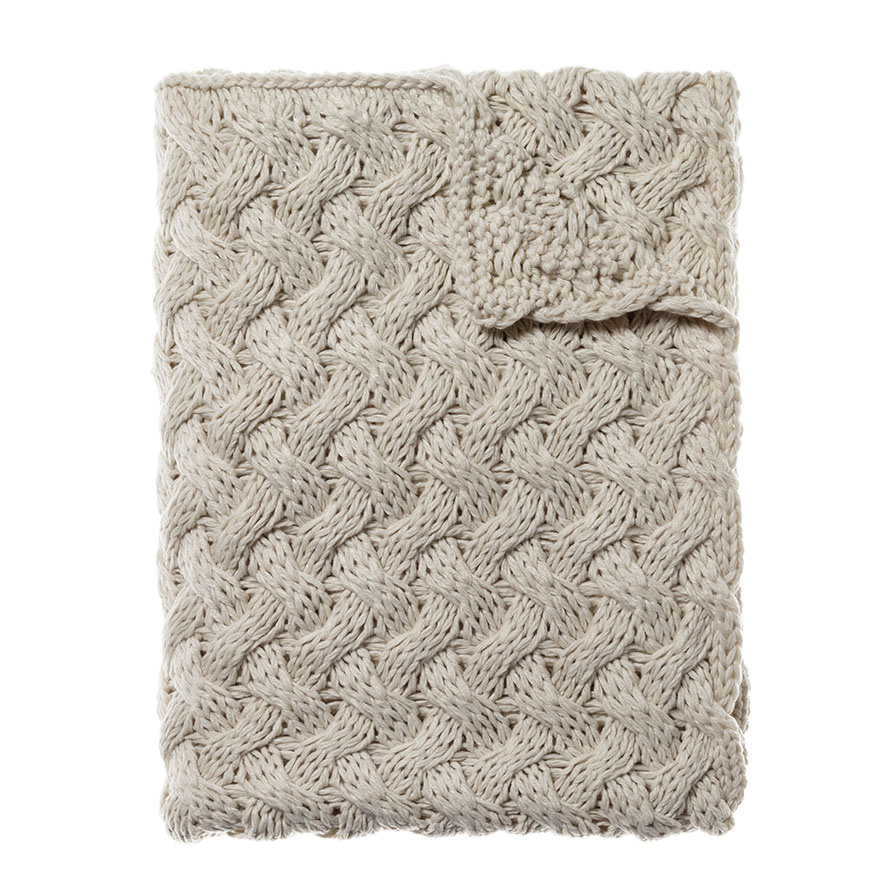 Metta Knit Natural Throw Adairs