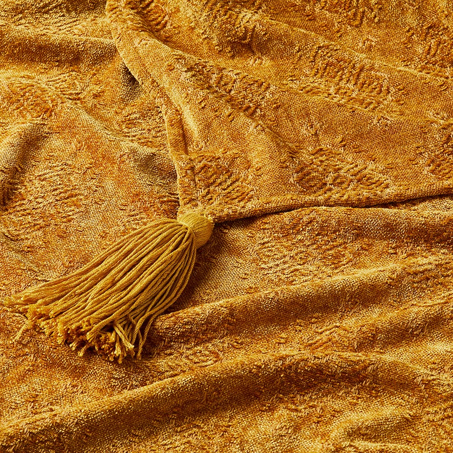 Marais Mustard Bed Throw Adairs