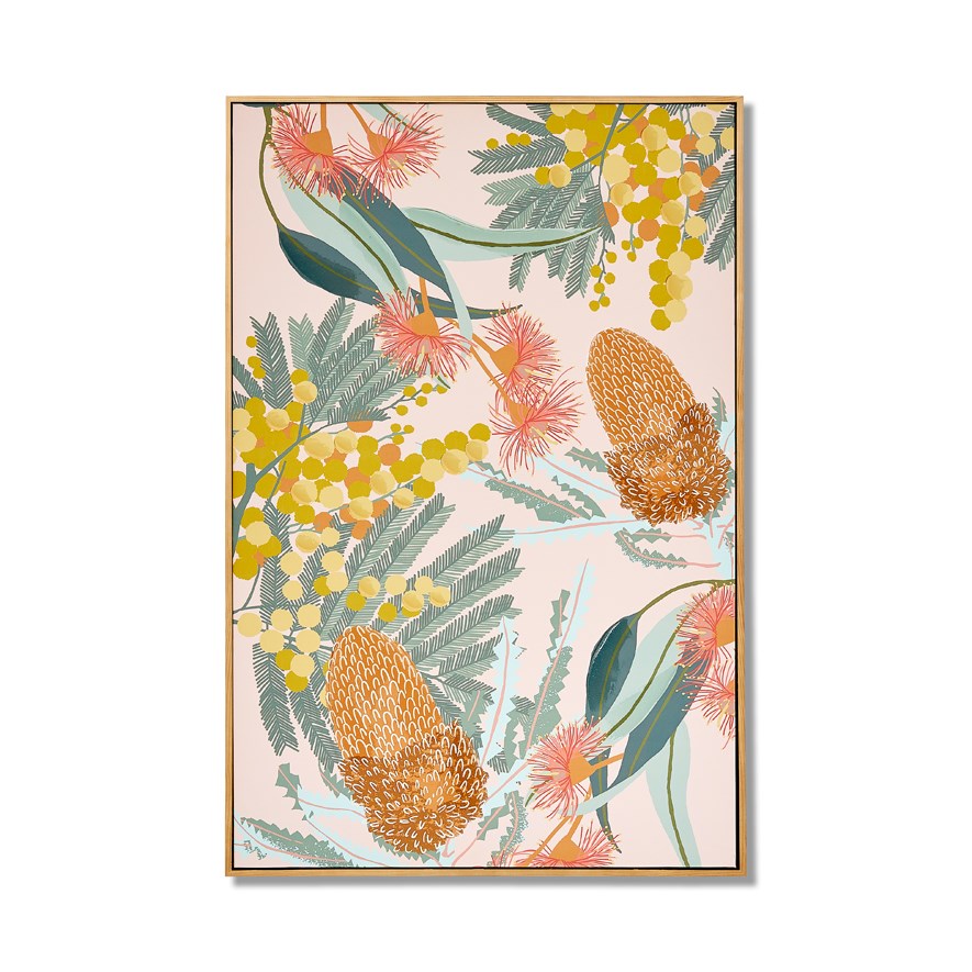 Bold Native Blush Banksia Wall Art Adairs