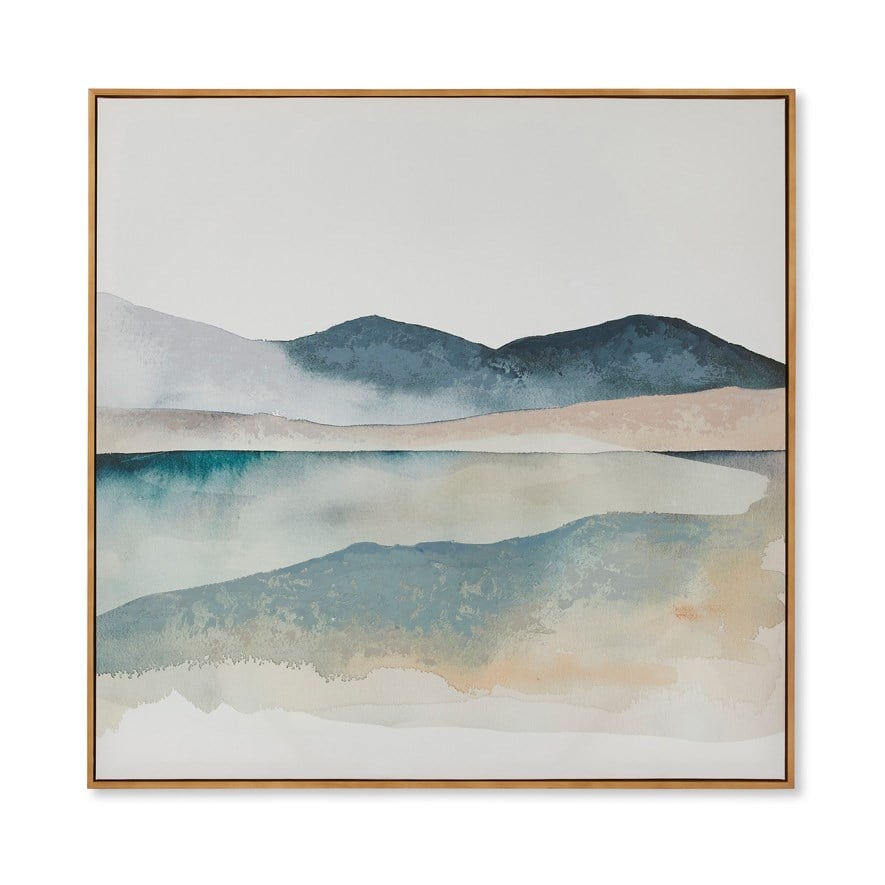 Mark Tuckey Horizon Stone Blue Lake Wall Art Adairs