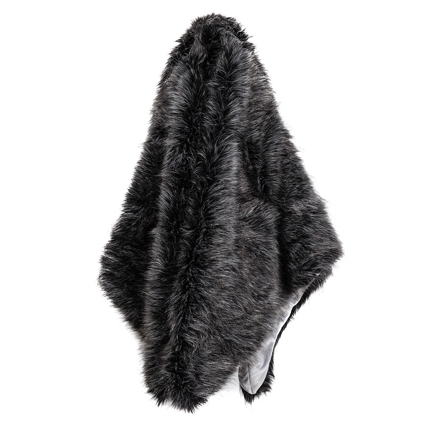 Montana Smokey Black Fur Throw Adairs
