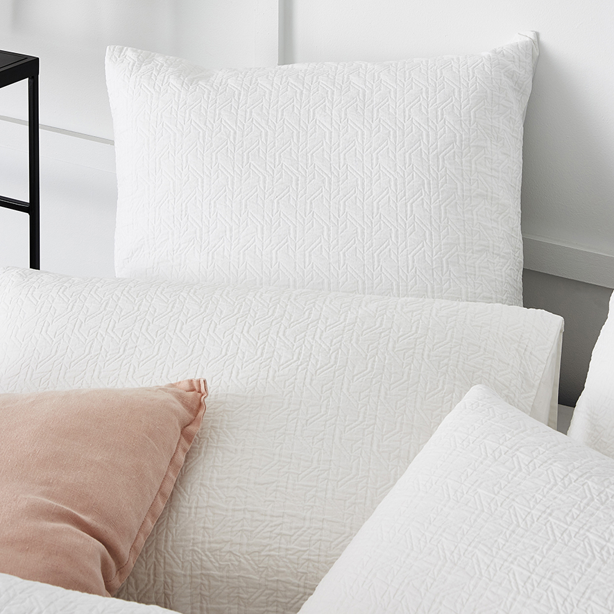 Harlingen Matalasse White Quilt Cover Set Adairs