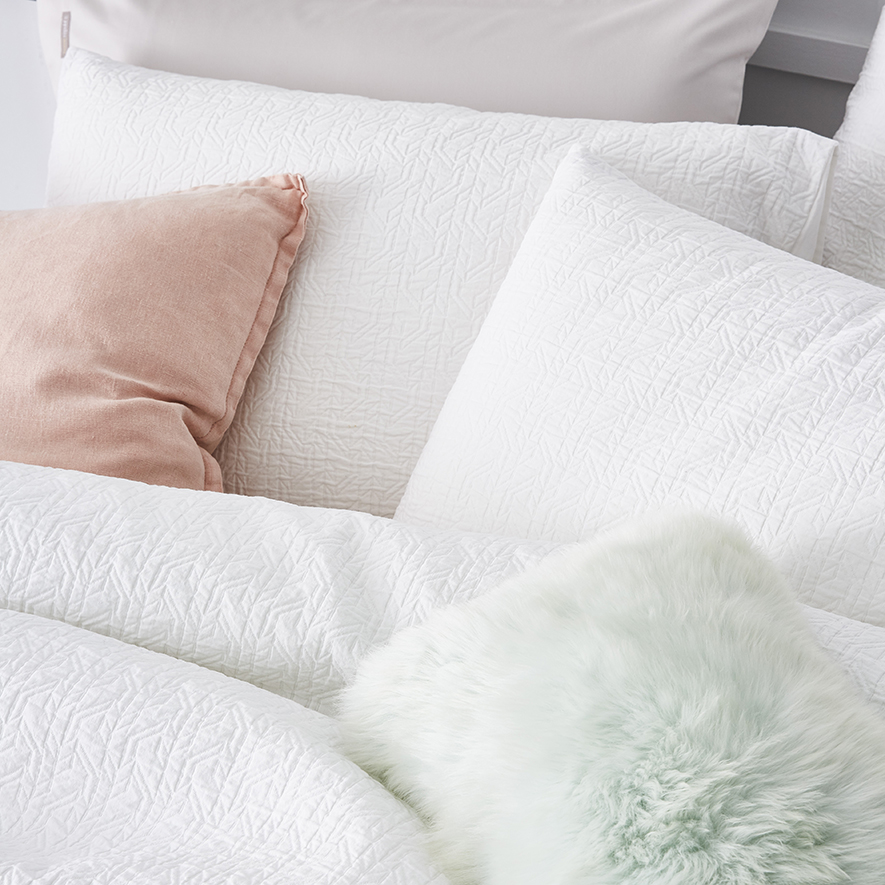 Harlingen Matalasse White Quilt Cover Set Adairs