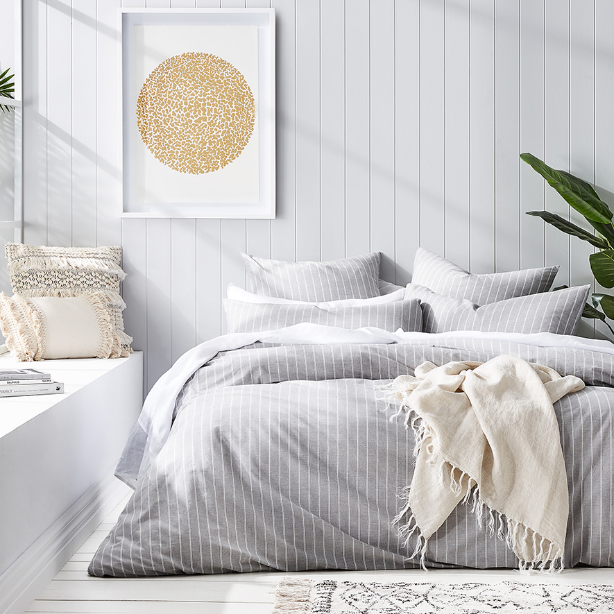 Srick Grey Quilt Cover Set Adairs