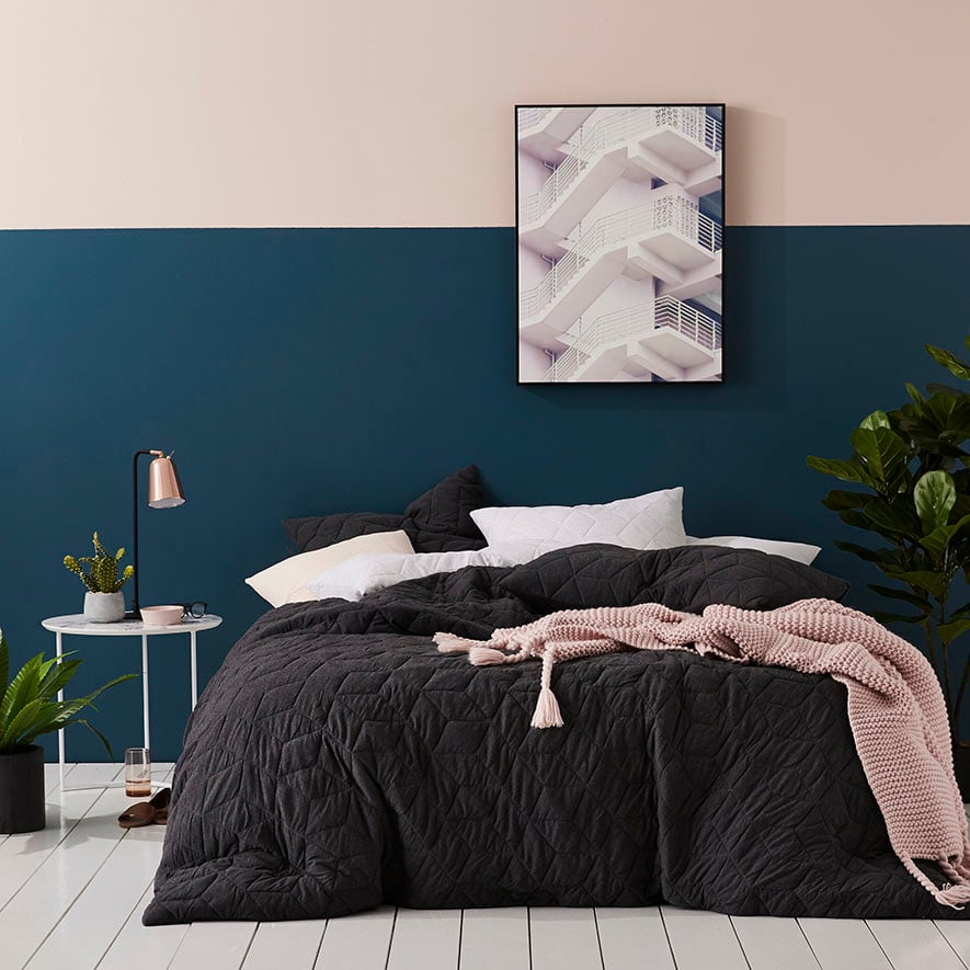 Empire Jersey Quilt Cover Black Marle Adairs