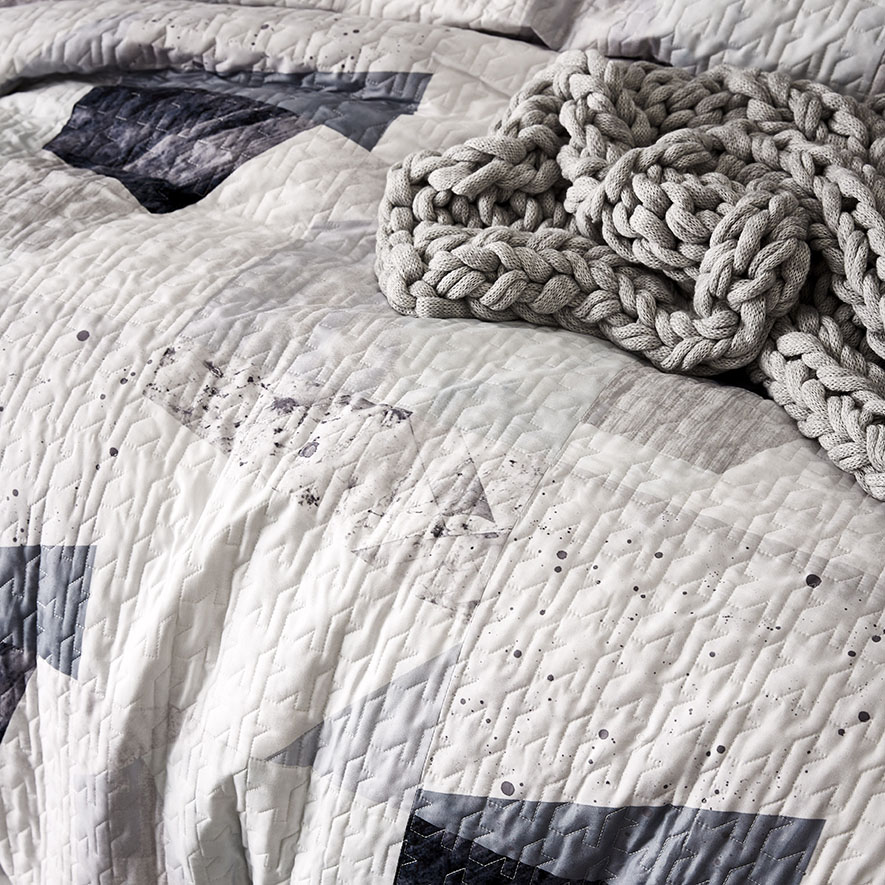 Morrison Quilted Quilt Cover Sky Grey Adairs