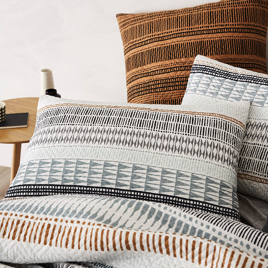 Nomad Quilt Cover Mustard Adairs