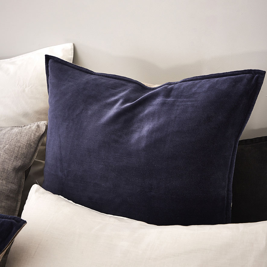 Cotton Velvet Quilt Cover Navy Adairs