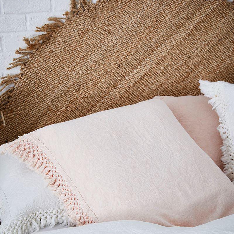 European Collection Boheme Fringe Shell Pink Quilt Cover