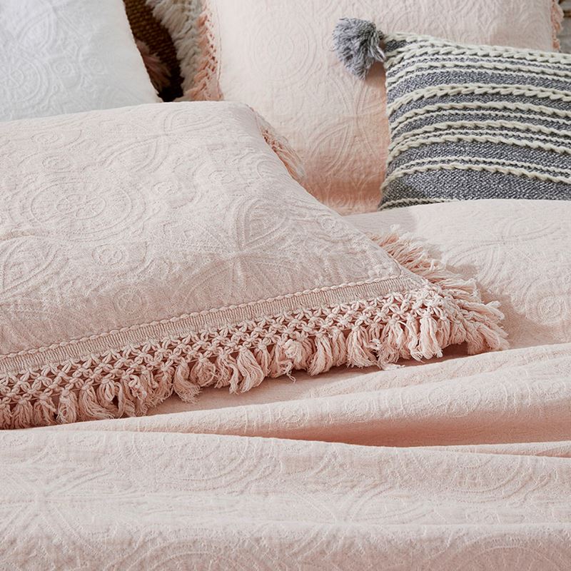 European Collection Boheme Fringe Shell Pink Quilt Cover