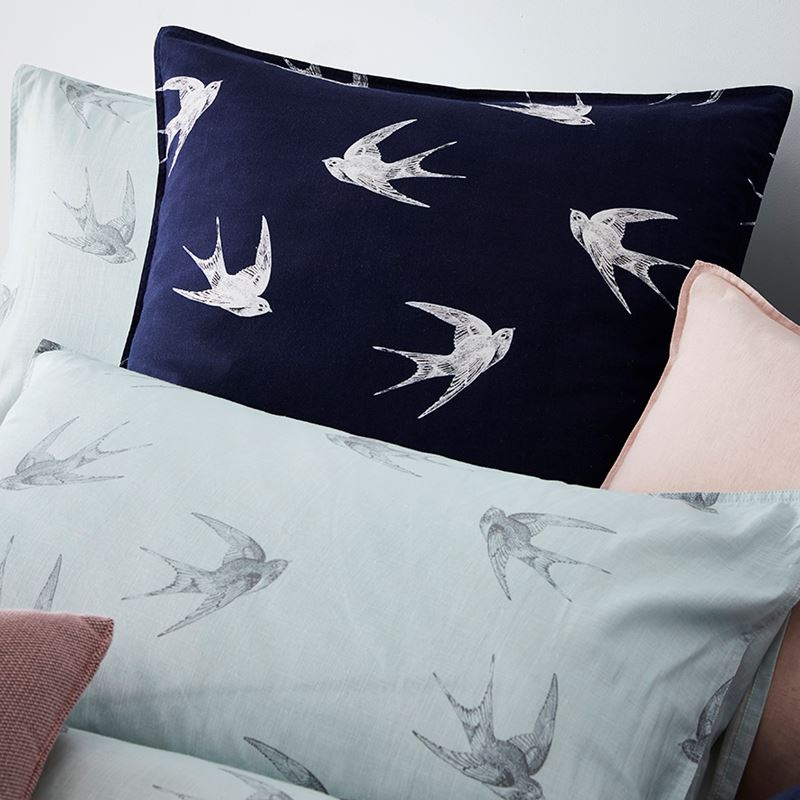 Swallows Blue Quilt Cover Set