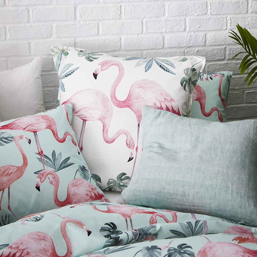Flamingo Mint Quilt Cover Set Adairs