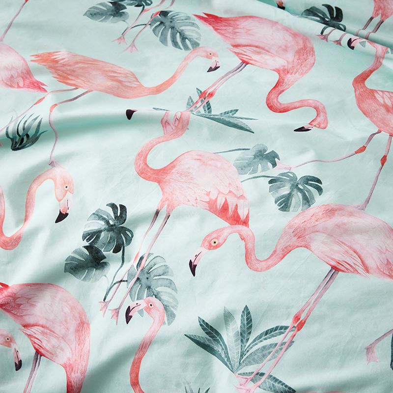 Flamingo Mint Quilt Cover Set