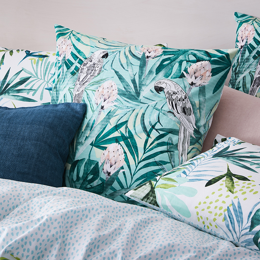 Paradise Quilt Cover Set Green Adairs