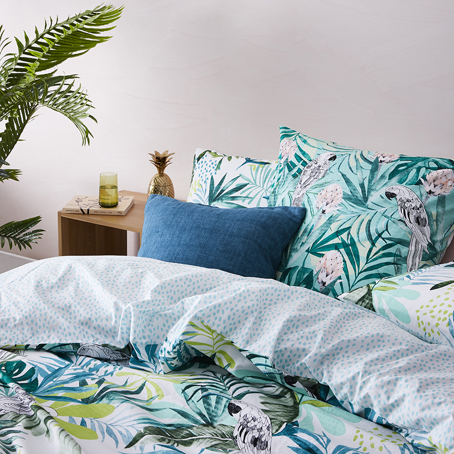 Paradise Quilt Cover Set Green Adairs