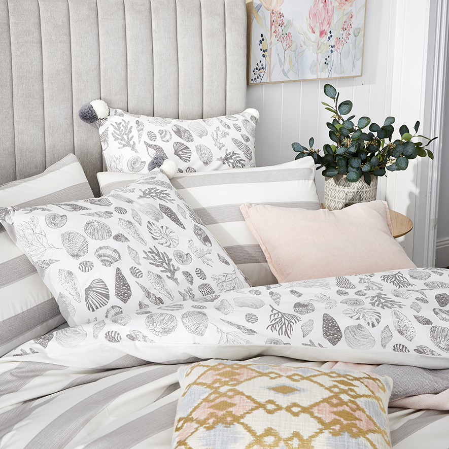 Shelly Beach Quilt Cover Set Stone Adairs