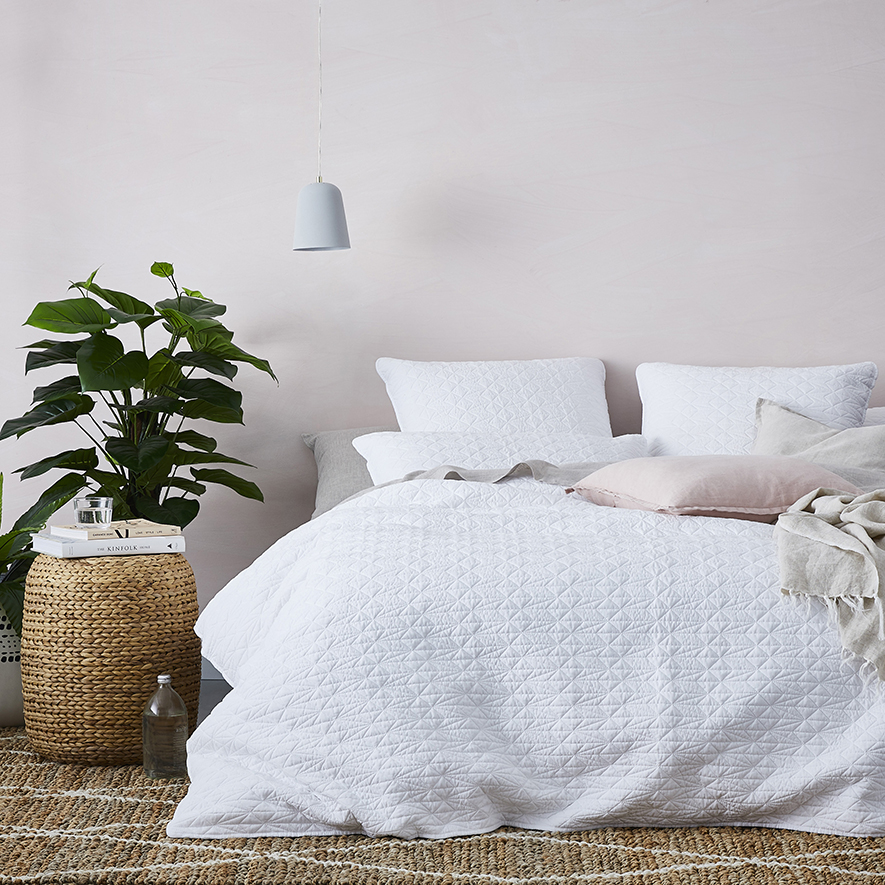 Maxwell Quilted Quilt Cover White Adairs