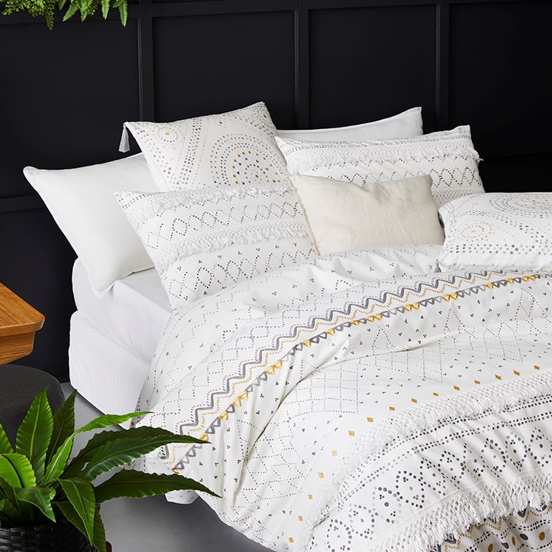 Maia Quilt Cover Set White