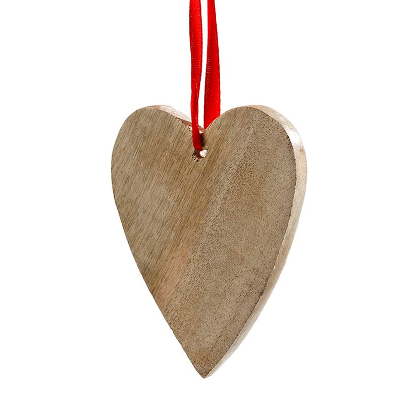 Hanging Timber Heart Ornament