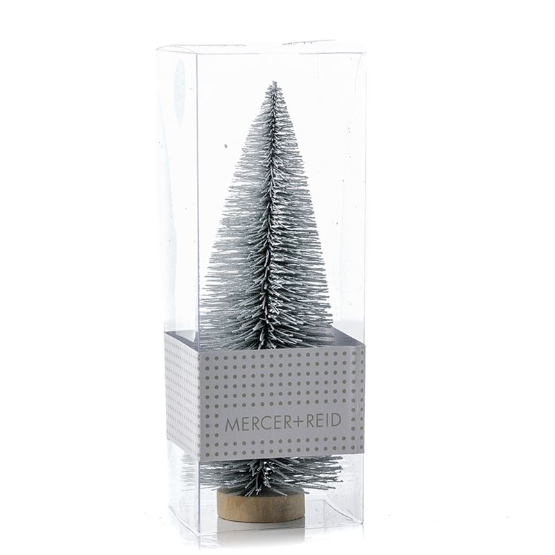 Sage & White Frosted Pine Table Tree Decoration