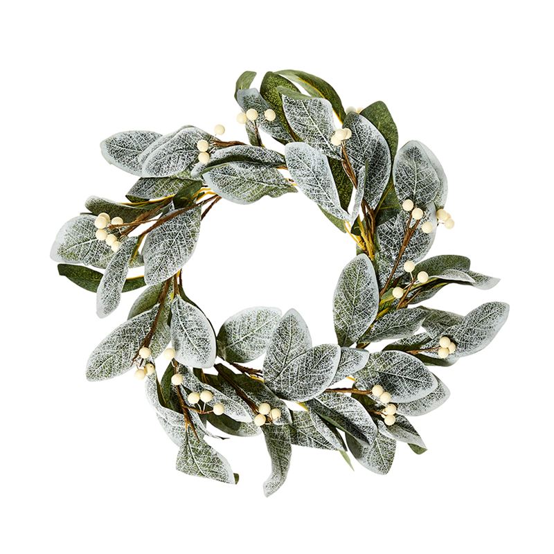 Festive Silver Wreath Green & Silver 