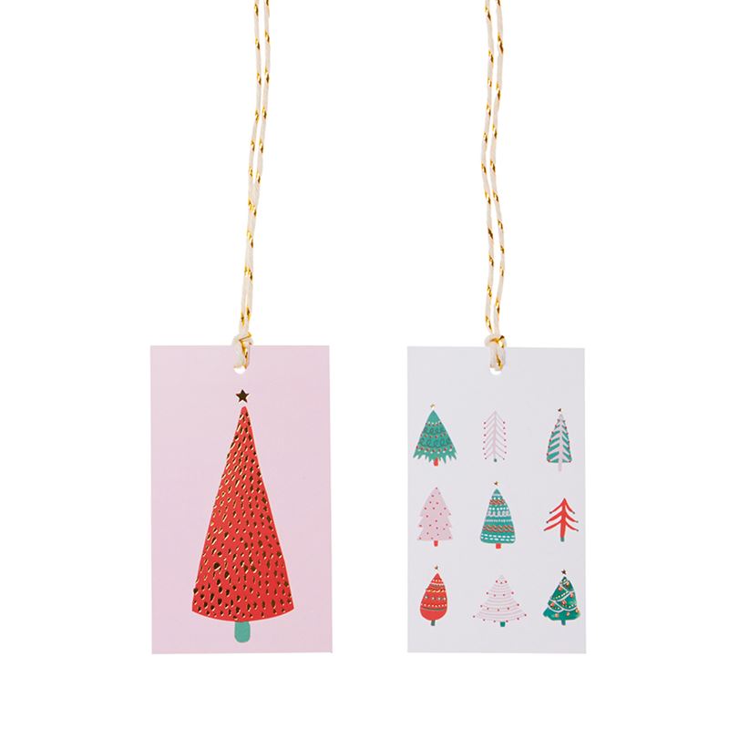 Christmas Gift Tags Multi Trees Pack of 10 