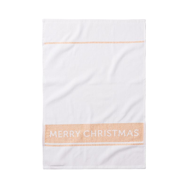 Christmas Tea Towels Gold Lurex Pack of 2 