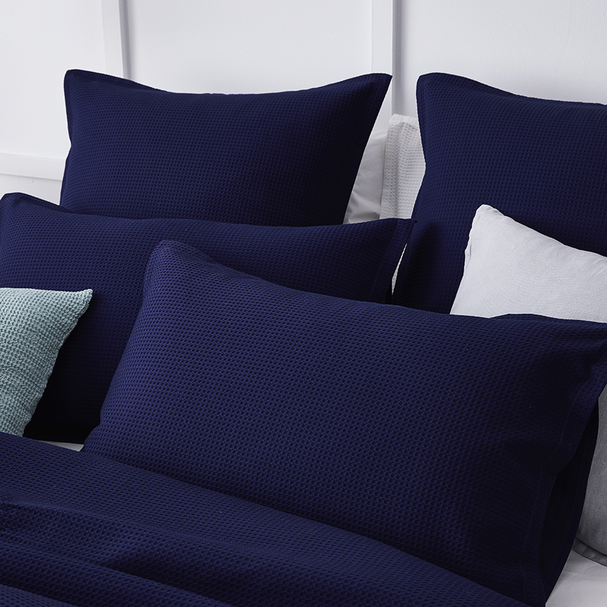 Mercer + Reid Tribeca Waffle Quilt Cover Set Navy Adairs