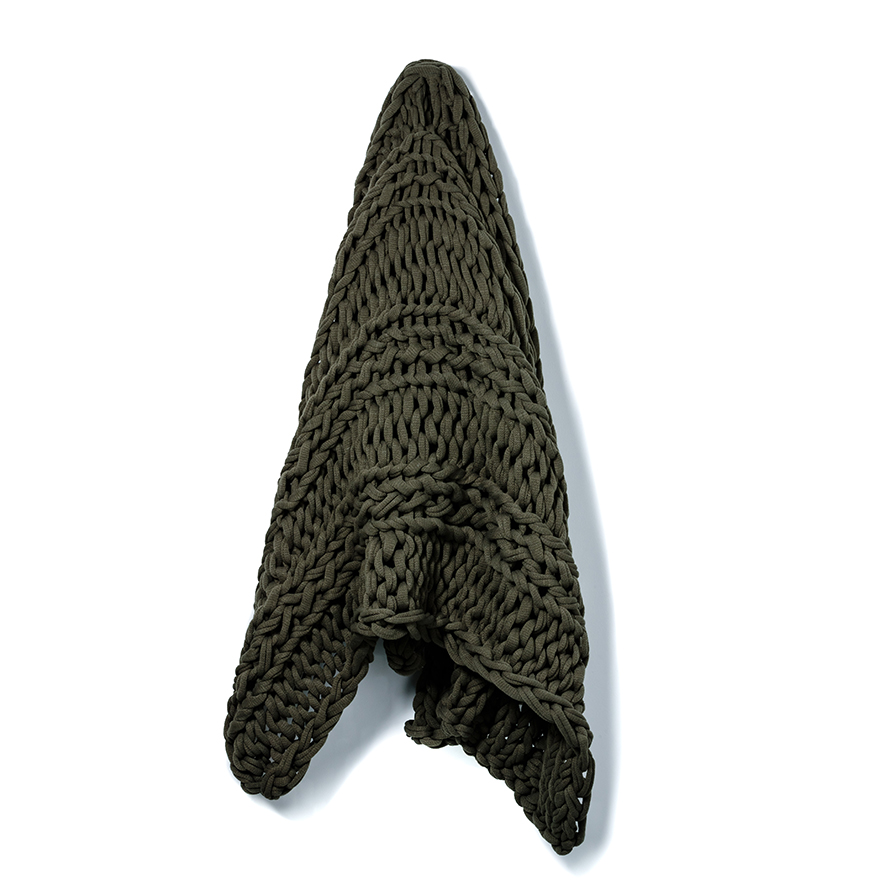 Chunky Knit Rib Throw Khaki Adairs