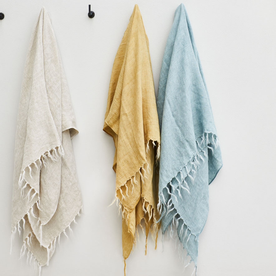 Malmo Linen Throw Mustard Adairs